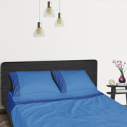 Постільна білизна з простирадлом на гумці сатин Aero Blue Sapphire Sonex