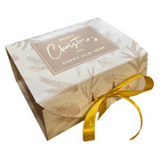 Коробка подарункова новорічна 160х120х70 мм Merry Christmas золото