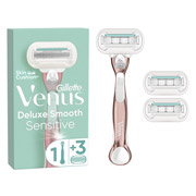 Станок для бритья с 3 сменными картриджами Venus Extra Smooth Sensitive RoseGold Gillette 7702018609994