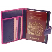 Шкіряна обкладинка для паспорта Visconti RB-75 Sumba berry multi
