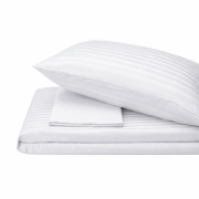 Комплект наволочок Stripe White сатин-страйп білий SoundSleep