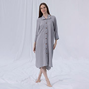 Домашня сукня-сорочка з мусліну Serli uzun dugmeli elbise a-gri Penelope світло-сірий