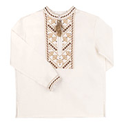 Лляна сорочка з вишивкою РБ175 Бембі 206-молочний