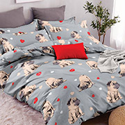 Постельное белье Мопсики grey 102126 бязь-люкс Selena