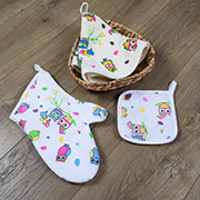 Кухонний набір Lotus Daily Owls рукавиця, прихватка і рушник