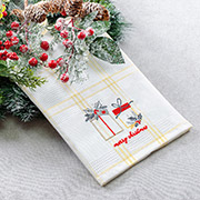 Рушник кухонний вафельний Жовта клітинка з подарунками Home Line