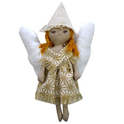Декоративна лялька ручної роботи Прованс Ангел-дівчинка золото