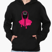Худі чоловічий Квадрат Офіцер Гра в кальмара Squid Game MobiPrint 9225-3379 чорний