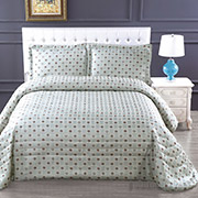 Покривало жаккардовое з наволочками Arya Alfio блакитне