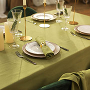 Скатертина однотонна гладь Вілюта оливкова