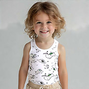 Майка для хлопчика 2505228пум рібана Татошка білий із принтом