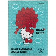 Картон кольоровий двосторонній 10 аркушів 10 кольорів А4 Hello Kitty Kite HK21-255