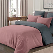 Постільна білизна з полісатіна Love you 41-73 рожево-сіре