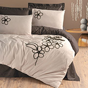 Постільна білизна з вишивкою Panos Kahve ранфорс Cotton Box