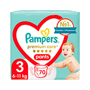 Підгузки-трусики Pampers Premium Care Pants Midi, розмір 3, 6-11 кг, 70 шт