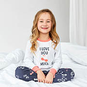 Піжама для дівчинки Бембі ПЖ53 189-біла з синім