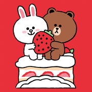 Картина за номерами 25х25 см Лайн Френдс Коні Браун та полуничний тортик Santi 955035