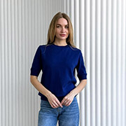 Футболка жіноча в'язана Art Knit синя