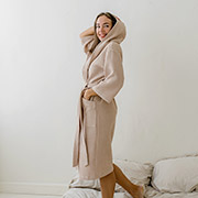 Халат жіночий вафельний з капюшоном P-202 Cosy бежевий
