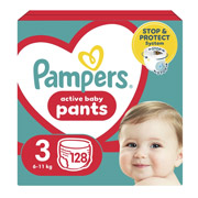 Підгузки-трусики дитячі 6-11 кг розмір 3 128 шт Active Baby-Pants Midi Pampers 8006540069417