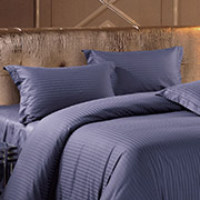 Набір наволочок Love You страйп-сатин темно-синій