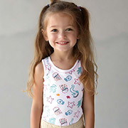 Майка для дівчинки 2505228мдз рібана Татошка білий з принтом