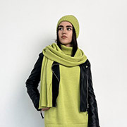 Шарф в'язаний теплий Wool Art Knit яблучний