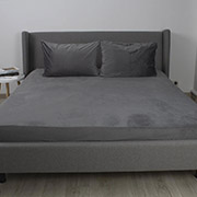 Простирадло велюрове на гумці Velour ТЕП сіре