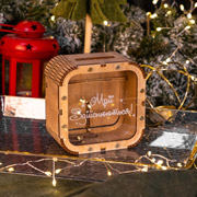 Скарбничка дерев'яна 12х12х7 см Мрії здійснюються