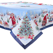 Скатертина гобеленова новорічна з люрексом Village Lefard