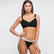 Бюстгальтер для годування Мамин Дом 814 Чорний з білим