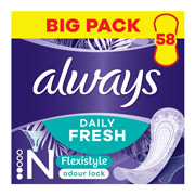 Прокладки гігієнічні щоденні 58 шт Always Daily Fresh Normal Flexistyle Trio