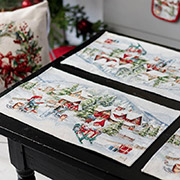 Серветка новорічна гобеленова Снігова зима Прованс