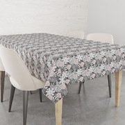 Скатертина бавовняна Квіти декоративні Home Line графіт-фрез