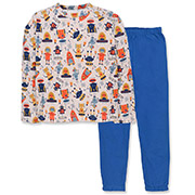 Піжама для хлопчика 0113247роб щільний кулір Татошка бежевий-синій