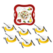 Набір посуду столовий "Салат" на підносі, Tigres червоний