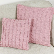 В'язана наволочка декоративна Коси Прованс рожева