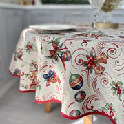 Скатертина гобеленова новорічна кругла Limaso Mirra