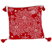 Наволочка декоративна в'язана Різдво Прованс червона