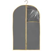 Чохол для одягу стандартний з прозорою четвертиною 150х60 МД CU6063 сірий з жовтим