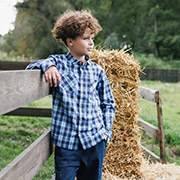 Сорочка для хлопчика РБ205 фланель Бембі 843-синій-блакитний-клітинка