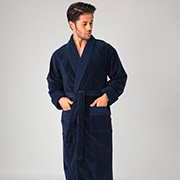 Халат чоловічий довгий велюр-махра Nusa NS-20665 lacivert