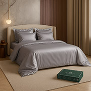 Комплект постільної білизни Aura ліоцелл Pagoti темно-сірий