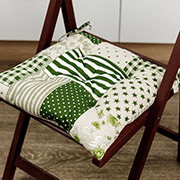 Подушка на стул Пэчворк зеленый Хозяйка Прованс