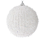 Набор из 3 шаров белый с глиттером 10см Lefard 681-108
