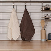 Набір з 2 кухонних вафельних рушників Cleo Sonex бежевий і коричневий