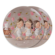 Набір тарілок порцеляновий 2 предмети 19 см Ми веземо з собою кота Lefard 924-667