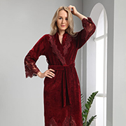 Халат жіночий довгий Nusa NS-0383 bordo бордовий