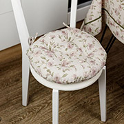 Кругла подушка на стілець Тереза Квіточки Прованс