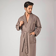 Халат чоловічий вафельний довгий Nusa NS-12680 bej бежевий
